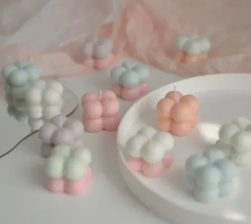 Molde En Silicona Para Velas: Bandeja Cubos Pequeños