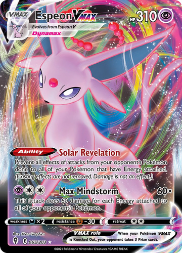 Carta Pokémon Espeon Vmax Português 065/203 Original Português