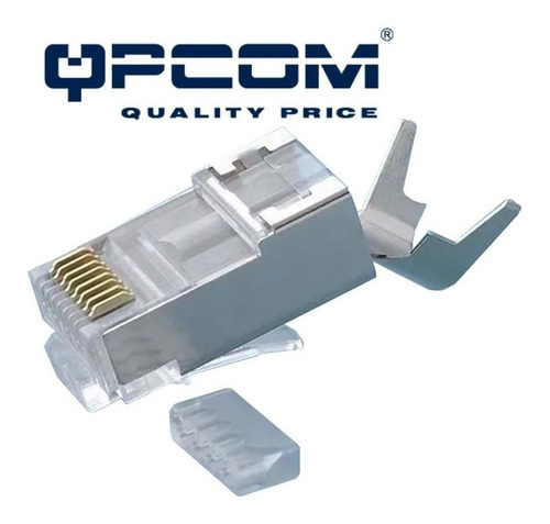 Funda 10 Conectores Rj-45 Cat6a Ftp Blindados Qpcom 8p8c