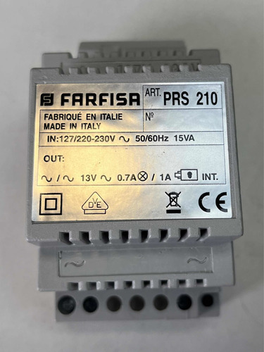 Transformador Prs-210 Farfisa 12v 1a, Cerradura A 64.2