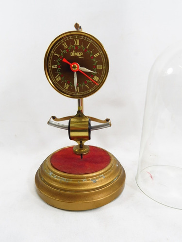 Relógio De Mesa Dimep Tagus Cúpula De Vidro Cristal Déc 50 (Usado)