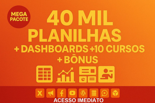 Planilhas Excel + Dashboards + Cursos + Bônus