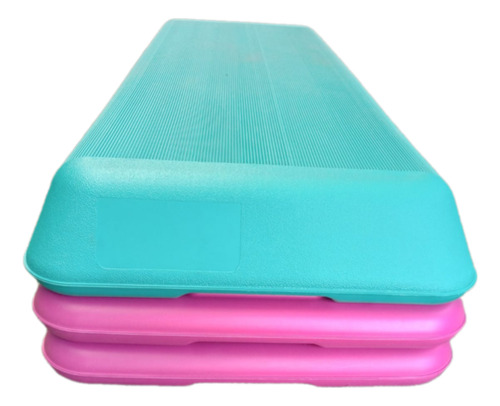 Banco Step De 3 Alturas Ajustables 110cm X 42cm Azul/rosa.