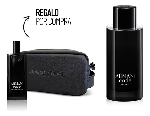 Set Perfume Hombre Armani Code Parfum 125 Ml + Neceser + New