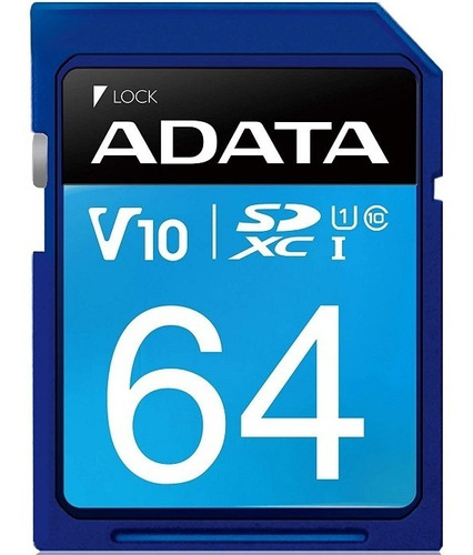 Memoria Sd 64 Gb Adata Sdxc Clase 10 Asdx64guicl10-r