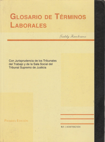 Glosario De Términos Laborales, Freddy Zambrano, 