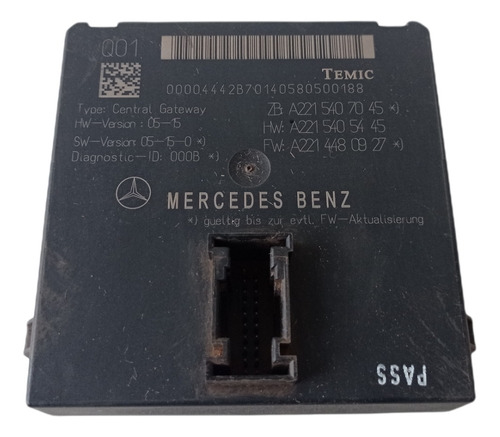 Módulo Controle Gateway Mercedes S500 2005 A 07 A2215407045
