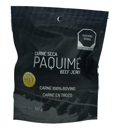 Carne Seca Premium Paquimé, 100% Bovino, Sabor Natural, 100g