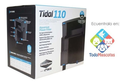 Seachem Tidal 110 Filtro Cascada Acuarios Hasta 400 Litros