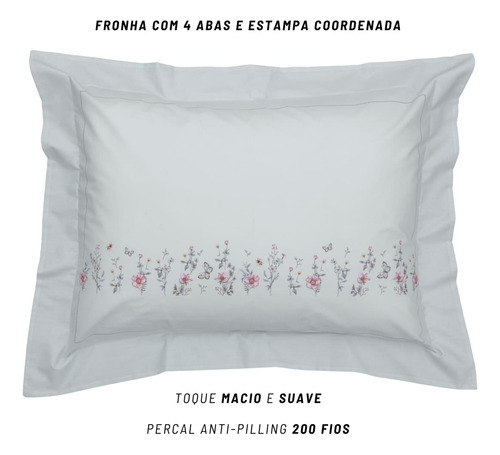 Jogo Cama Queen 200 Fios Vida Bela Kacyumara 04 Pças Vecilia