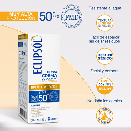 Crema Fps50 Protector Solar Cara Y Cuerpo 60g Eclipsol