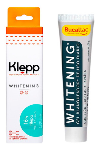 Klepp Whitening Menta 16% + Bucal Tac Whitening Gel Dental