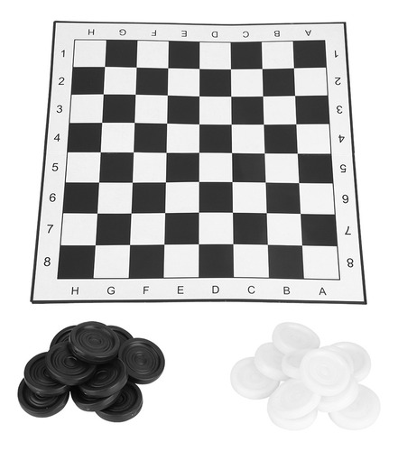 Set De Juego De Mesa Black Black Checkers Educativo Portátil