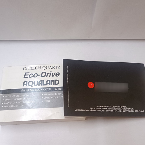 Manual E Certificado Citizen Aqualand Eco Drive Calibre B74 (Usado)