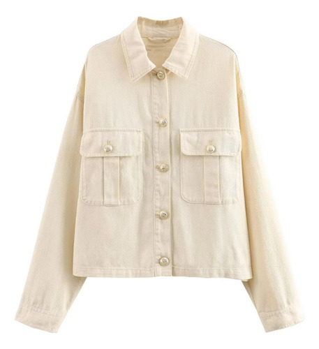 Chaqueta Tipo Camisa De Algodón Para Mujer, Con Botones, Man