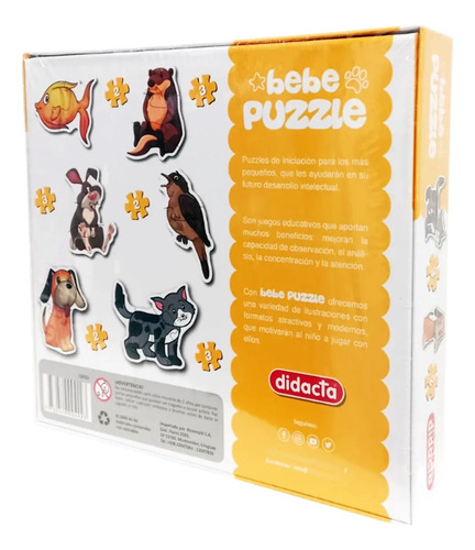 Juego Rompecabezas Con Formas Mascotas 6 Animales Didacta