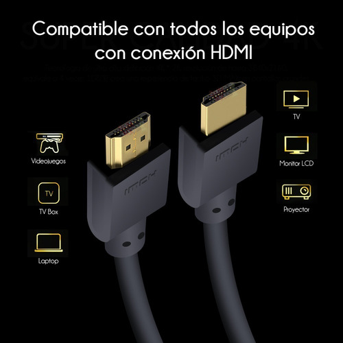 Imagen 6 de 9 de Cable Hdmi Saikang 4k 5mts Version 2.0 Ps4 Xbox One X Pc