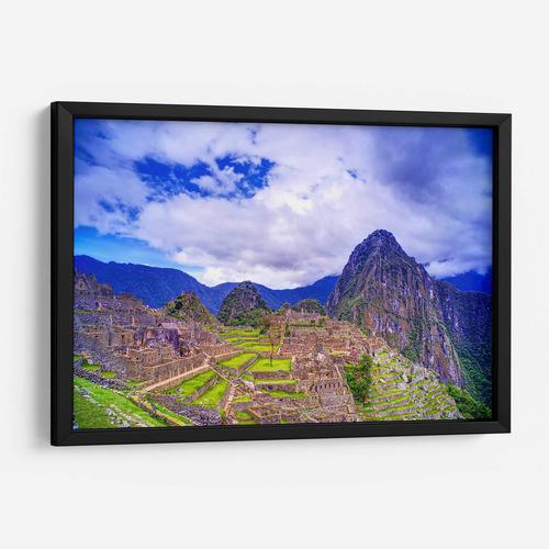 Cuadro Enmarcado Negro Machu Picchu Hdr 1 60x40