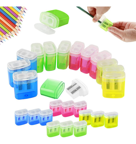 Sacapuntas De Doble Orificio - Sacapuntas Manual De 24 Pieza