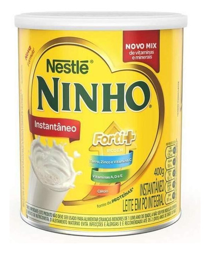 Fórmula infantil em pó Nestlé Ninho Forti+ Instantâneo en lata de 1 de 400g - 12 meses a 2 anos