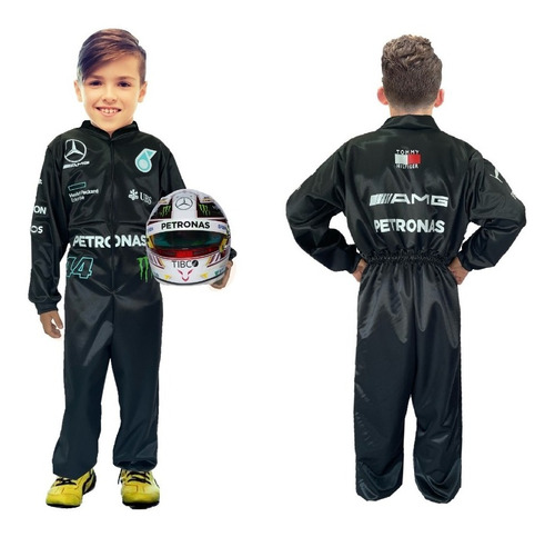 Disfraz Niños Piloto Carreras Mercedes F1 Lewis Hamilton 44
