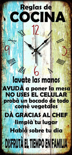 Reloj De Pared Reglas De La Cocina