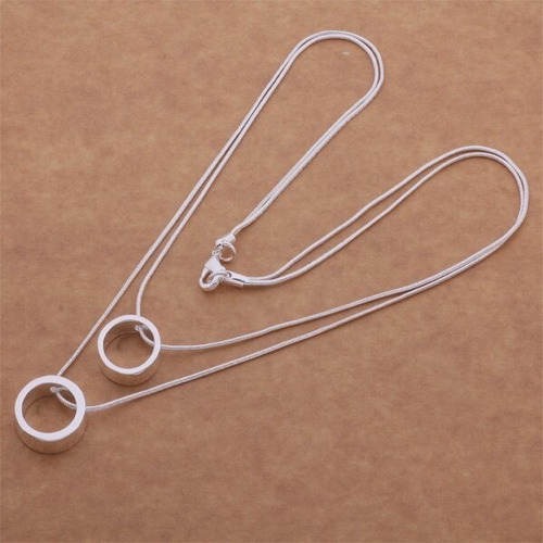 Imagen 2 de 2 de Collar Doble Para Mujer Plata Ley .925