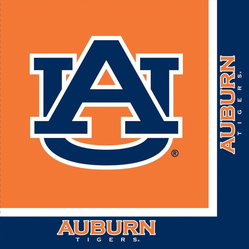 Auburn Tigers Lunch Napkins, 20-count, 12 7/8 Inches X12 3/4