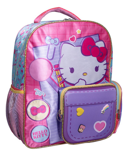 Mochila Hello Kitty Original Marca Ruz Tamaño Primaria Rosa Lisa