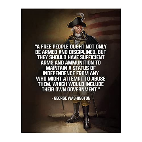 Pósteres George Washington Quotes Wall Art- Right To Bear Ar