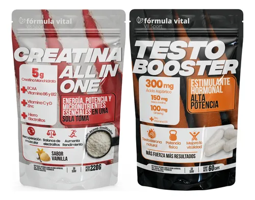 Creatina Allinone 220g Vaini+ Testobooster 60caps  Fv Cc