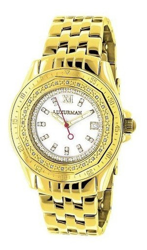 Reloj Diamante Para Mujer 0.25ct Oro Amarillo Luxurman