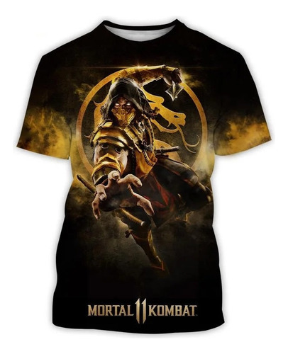 Camiseta De Manga Corta Con Estampado 3d Mortal Kombat