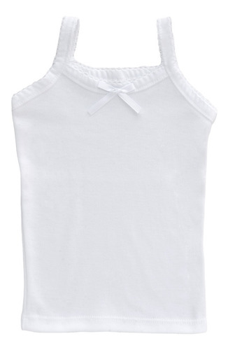 Imagen 2 de 7 de Camiseta Blanca Tirante Delgado Grueso 100% Algodón 3 Piezas