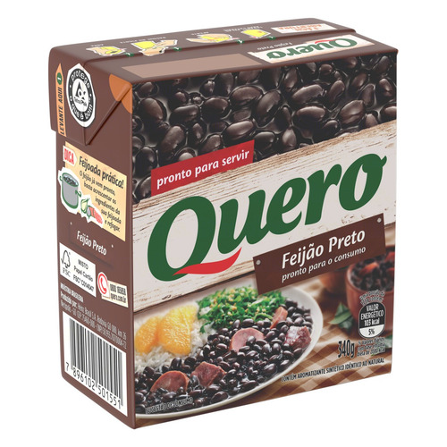 Imagem 3 de 4 de Feijão preto Quero em caixa sem glúten 340 g