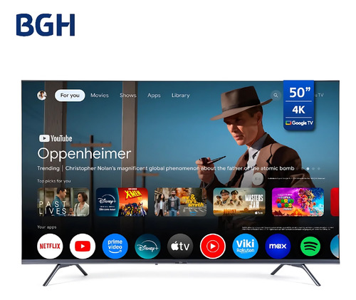 Smart Tv De 50 Bgh Google Tv B5023us6g Con Pantalla Led 4k