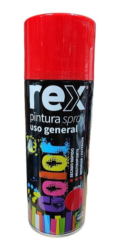 6 Pintura Acrílica Spray Uso General Color Rojo 400ml Rex