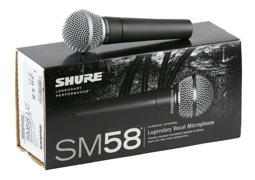 Micrófono Shure Sm58 Dinámico Vocal Cardioide Unidireccional Color Negro/Plata