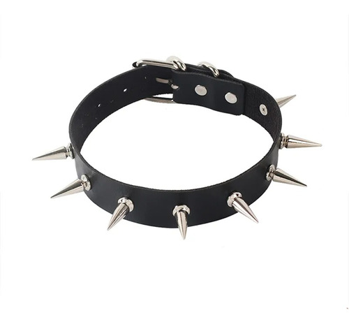 Choker Gargantilla Collar Cuero Puas Largas Spike Aesthetic