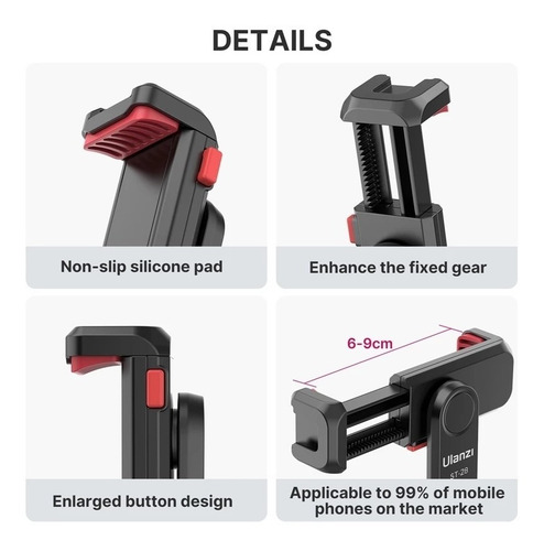 Imagen 2 de 7 de Adaptador Celular A Trípode 360° Ulanzi St-06s