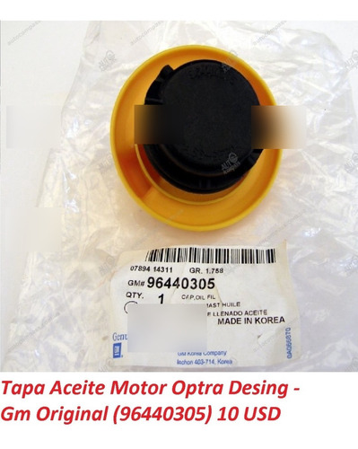 Tapa Aceite Motor Optra Desing - Gm Original (96440305) 
