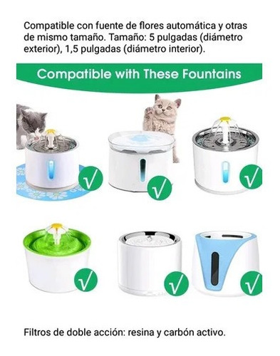 Imagen 2 de 6 de Pack X12 Filtros Bebedero Fuente D Agua Eléctrico Gato Perro