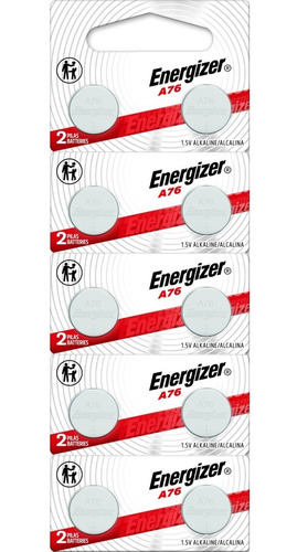 Imagen 1 de 6 de Pack 10 Pilas Alcalinas Energizer A76 Baterias Troqueladas