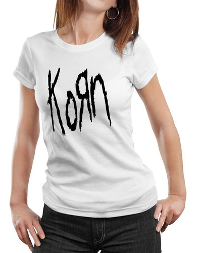 Polera Mujer Korn Banda Rock Algodón Orgánico Premium Mus6