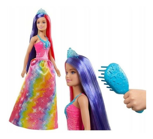 Barbie Dreamtopia Muñeca Cabello Bicolor Con Accesorios