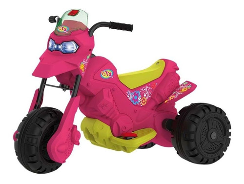 Moto Elétrica Infantil Grande Rosa Menina Xt3 6v Bandeirante