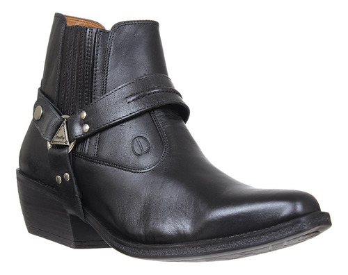 Bota Masculina Preta Com Bico Fino Cow Way 32586