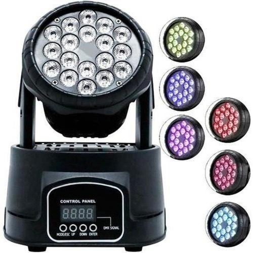 Canhão Jogo De Luz Moving Head 18 Leds Profissional Lk-294