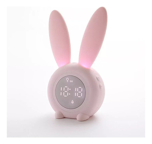 Reloj Despertador Digital Nocturnas Orejas Conejo Para Niños