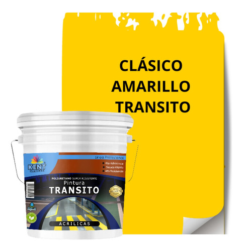 Pintura Transito Mate Amarillo Galón 4lts